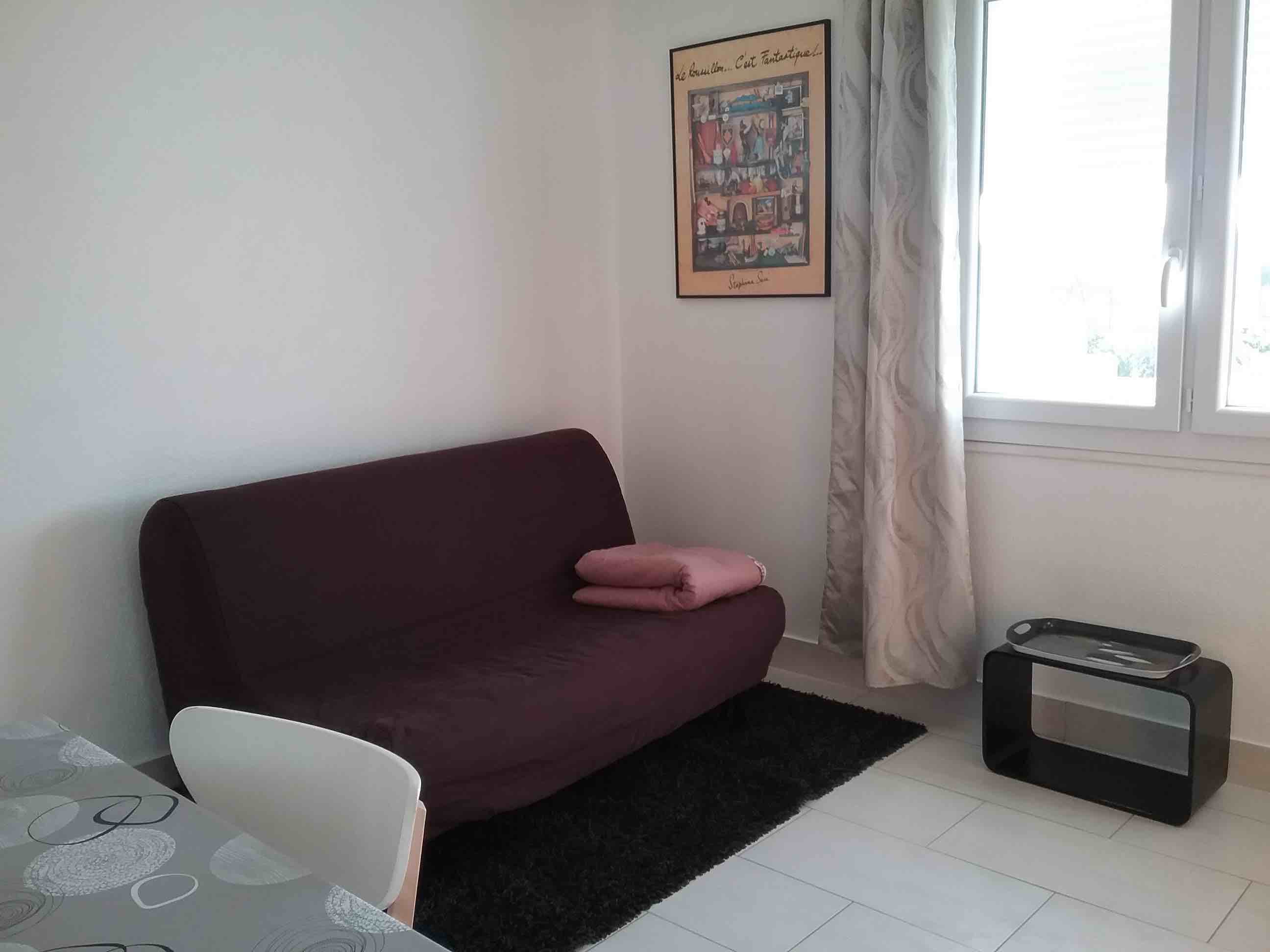 Salon T2 Vaugelas face mer — location Saint-Cyprien-Plage